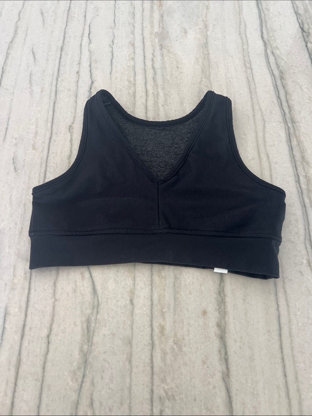 5 Dancewear Black V-Neck Sports Bra.  Size Y XL